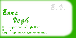 bars vegh business card